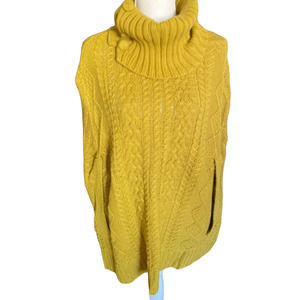 Fiets Voor Womens Cable Knit Turtleneck Sweater Long Sleeve Size 2 Yellow